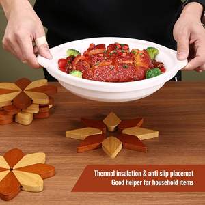 Lot <span class=keywords><strong>de</strong></span> 4 <span class=keywords><strong>dessous</strong></span>-<span class=keywords><strong>de</strong></span>-<span class=keywords><strong>plat</strong></span> en <span class=keywords><strong>bois</strong></span> pour casseroles et poêles à fond <span class=keywords><strong>plat</strong></span>, sous-verres et tapis <span class=keywords><strong>de</strong></span> table pour la cuisine - Product Image 3