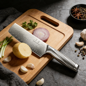 Coltello Giapponese Premium in Acciaio Damasco, Coltello Nakiri da 7 Pollici, Lama da Cucina Personalizzata ad Alta Durezza per <span class=keywords><strong>Chef</strong></span> Casalinghi - Product Image 1