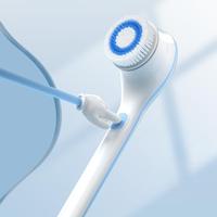 Brosse de douche antidérapante pour le corps avec manche long, poils rigides et doux, exfoliante pour le bain et le gommage à sec