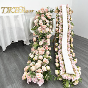 Dkb Tùy Chỉnh Nhân Tạo Lụa Tăng Sáng Hoa Á Hậu Màu Hồng Rượu Sâm Banh Màu Xanh Lá Cây Lá Hoa Bảng Á Hậu - Product Image 2