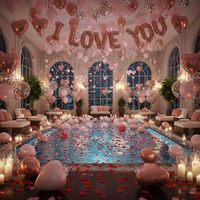 Ballons Saint-Valentin Rose Doré en Forme de Cœur « Je t'aime » en Aluminium et Latex, Décoration de Fête Anniversaire Mariage