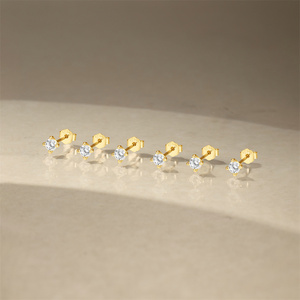 CANNER Juego de 3/4/6 Aretes de Joyería de Moda para Uso Diario, Aretes de Aro Geométricos de Plata 925 para Mujer - Product Image 6