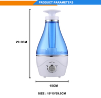 Humidificateur ultrasonique électrique en plastique pour la maison, diffuseur d'arômes grande capacité, forte production de brume, veilleuse pour chambre à coucher et usage domestique