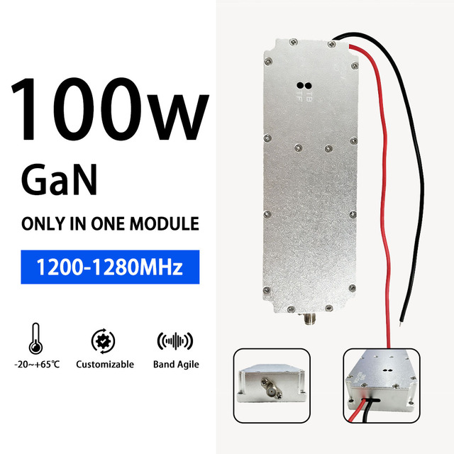 Industrial Grade 100W RF Amplifier Module 1200-1280MHz Wideband RF Power Booster for Circuit