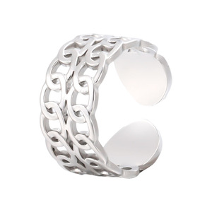 Anillo Abierto de Acero Inoxidable con Doble Cadena, Estilo Vintage, Personalizado, Impermeable, Anillo Retro, Simple y Moderno, Venta al por Mayor, para <span class=keywords><strong>Mujer</strong></span> - Product Image 4