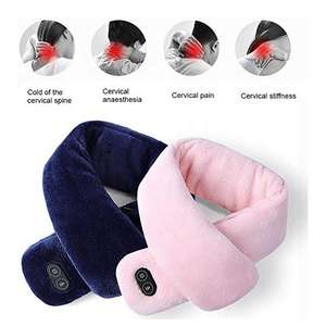 Invierno felpa <span class=keywords><strong>Rosa</strong></span> vibración negro inteligente calefacción inteligente Usb recargable cuello envoltura calentador masaje eléctrico bufanda calentada - Product Image 2