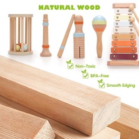 Baby Wooden Musical Instruments Set Neutral Color Montessori Musical Toy Preschool Education Learning Percussion Instruments Toy