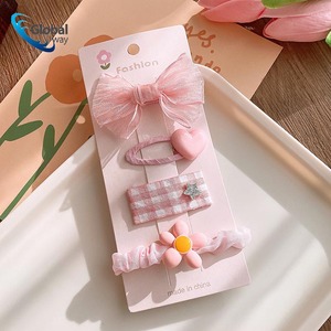 Offre Spéciale mode 4 pièces dessin animé Crochet tricoté Kawaii cheveux accessoires enfants pinces à cheveux <span class=keywords><strong>fleur</strong></span> pinces à cheveux - Product Image 4