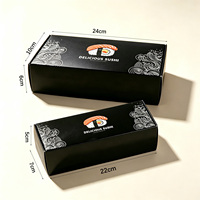 Boîte à sushi multi-tailles en matériaux recyclés fabriquée en usine avec couvercle rabattable intégré, fermeture magnétique, pelliculage mat et logo personnalisé pour