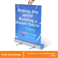 Support de présentation vertical pliable en alliage d'aluminium pour affiches et bannières déroulables 80x180 cm