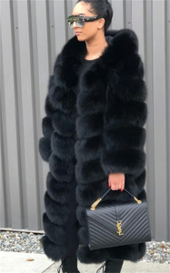 Chaqueta Larga de Piel Sintética para Mujer, Diseño a Cuadros, Teñido Liso, con Capucha, Estilo Burbuja, Personalizable, al por Mayor - Product Image 3