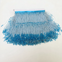 Bordure en dentelle perlée en résine avec franges à pompons et garnitures en coquillages pour vêtements, sacs, textiles de maison et chaussures