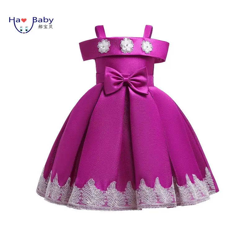 Hao bebek yaz yeni stil parti çiçek prenses çocuklar evaze elbise setleri