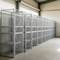 Casier en treillis métallique enduit de 7 pieds de profondeur avec design écologique pour applications de stockage standard, finition naturelle, style industriel moderne