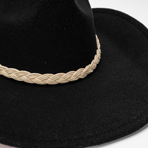 Chapeau de cowboy en feutre à bord roulé, design en feutre tibétain bicolore, chapeau de jazz occidental pour hommes et femmes, chapeau rétro formel décontracté transfrontalier - Product Image 4