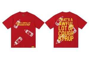 Camicia da uomo a maniche corte stampata, oversize, con spalle scese, vintage, traspirante, 100% cotone di alta qualità, con stampa 'THAT'S AWFUL LOT COUGH SYRUP' - Product Image 2