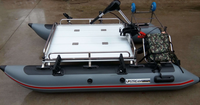 Bateau pneumatique en PVC avec plateforme en aluminium et cadre en acier inoxydable et chariot à main Bateau de pêche