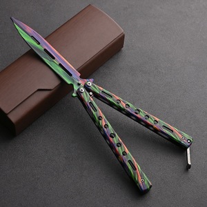 Wholesale Stock 3D Printed Unsharpened Butterfly <b>Knife</b> Metal Exercise <b>Knife</b> Stainless Steel Dull Blade Training <b>Knife</b> - Product Image 1