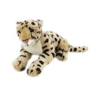 模拟大型长毛绒猎豹豹纹玩具免费样品丛林填充可爱豹纹毛绒动物KidsToy