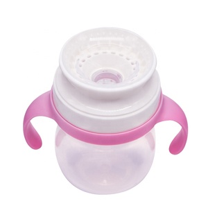 Gobelet d'apprentissage 360° pour enfants, en PP et silicone, 10oz/300ml, sans BPA, qualité alimentaire, écologique, dessin animé, large ouverture, poignée, débit moyen, 0-12 mois - Product Image 2