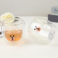 Offre Spéciale – Tasse à Lait et Jus Double Paroi en Verre Borosilicate Écologique de Qualité Alimentaire, Résistante à la Chaleur, Motif Ours Mignon, 250 ml – Échantillon Gratuit pour Fêtes