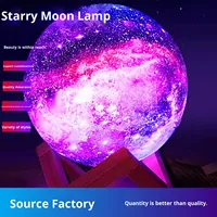 Lampe LED Ciel Étoilé, Lampe Lune 3D, Veilleuse Créative Certifiée CE, Alimentée par Batterie, PVC, Festival Qixi, Festival de la Mi-Automne