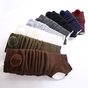 Cubiertas de <span class=keywords><strong>botas</strong></span> de punto de lana gruesa <span class=keywords><strong>para</strong></span> <span class=keywords><strong>mujer</strong></span>, calentadores de piernas largos de invierno con Bola de Pelo transpirable <span class=keywords><strong>para</strong></span> baile, Yoga <span class=keywords><strong>para</strong></span> pasos - Product Image 3