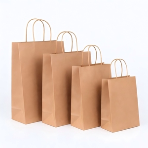 Sacs cadeaux pour fête KM 12*6*15cm, sacs shopping en papier kraft recyclables pour cadeaux d'anniversaire, bonbons, friandises, emballages pour produits alimentaires - Product Image 2