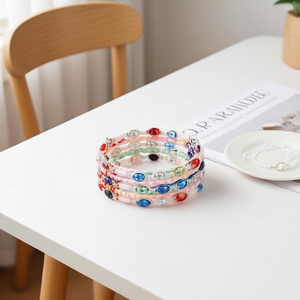 Bracelet tissé en zircon ovale, bracelets à perles colorés réglables, bijoux tendance unisexes - Product Image 3