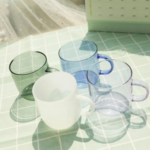 Tazas de Vidrio de Color Personalizadas de Alta Calidad, Vasos de Vidrio Transparente de Borosilicato para Beber Café - Product Image 2