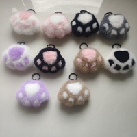 Pendentif en fausse fourrure de vison en forme de patte de chat, petit porte-clés de sac en forme de patte, porte-clés de voiture en forme de patte d'ours