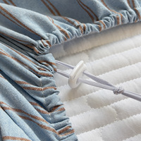 Ensemble de draps-housses matelassés en coton lavé teint en fil 40S, très extensibles, antidérapants, avec boucle élastique réglable, tailles OEM