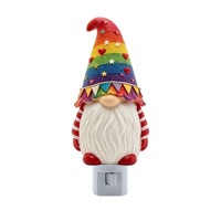 Weihnachtsdekoration Regenbogen-Zwerge Steckbare LED-Nachtlichter Kunststoff-Wandsteckdosenlampe Festliche Heimdekoration Großhandel OEM&ODM