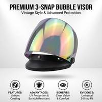 Nouveaux casques de moto rétro universels à 3 clips, coque en PC, visière rabattable, utilisation toutes saisons, fermeture rapide
