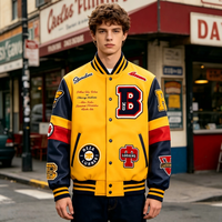 Fabrication OEM, vestes en laine pour hommes, vestes de baseball en laine, tailles plus grandes, logo personnalisé, patch, manches en cuir, veste pour hommes