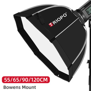 Triopo 55cm 65cm 90cm foto portátil Bowens montaje Softbox Octágono paraguas al aire libre <span class=keywords><strong>caja</strong></span> suave para Godox Jinbei Strobe - Product Image 2