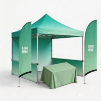 Tente Pop-Up Robuste 3x3 m Imperméable avec Impression Personnalisée pour Salon Professionnel, Événement Extérieur, Affichage Publicitaire Toutes Saisons