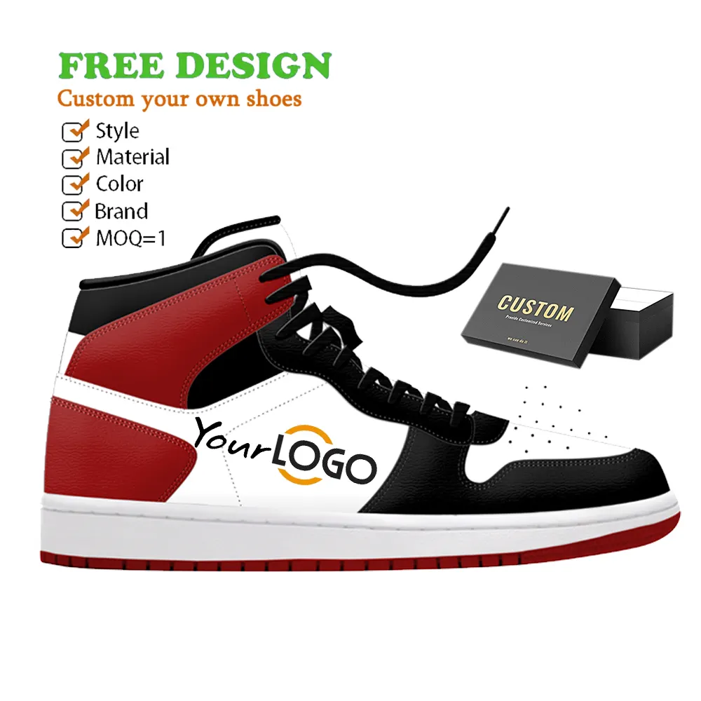 Custom Fashion Brand Schuhe Echtes Leder Air Brand 1 Retro Sportschuhe OG Chicago Basketballs chuhe für Herren OEM