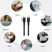 Nouveau câble de charge rapide pour téléphone portable lumineux de nuit, adopte une conception à double port C, matériau nylon PVC, TYPE-C universel