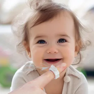 새로운 어린이 안전 실리콘 칫솔 실리콘 아기 손가락 휴대용 칫솔