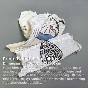 Trapos de Limpieza Industriales de Algodón Blanco con Gran Absorbencia, Paño de Limpieza Impreso - Product Image 2