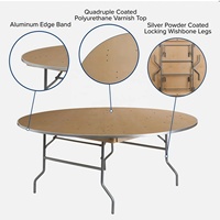 Table de banquet pliante moderne en bois de bouleau robuste - Table ronde de 72 pouces pour restaurant de luxe et fêtes à domicile