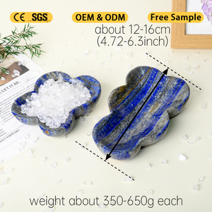 Nouvel arrivage : Bol en lapis-lazuli sculpté à la main en forme de fleur, en cristal naturel, pour la guérison et la décoration - Product Image 2