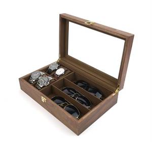 Caja para Relojes con Bandeja, Estuche de 2 Niveles para Relojes de Esfera Grande, 8 Ranuras con Bandeja, Caja de Madera de Nogal para Relojes de Hombre y Mujer, Almacenamiento de Joyas, Exhibidor de Madera - Product Image 4