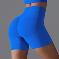 Offre Spéciale femmes de haute qualité contrôle du ventre Non voir solide Scrunch sans couture bout à bout taille élastique couleur Shorts de sport
