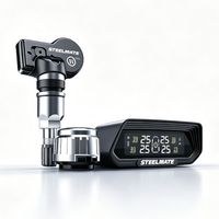 Sistema de Monitoreo de Presión de Neumáticos Inalámbrico Solar Steel Mate TPMS con Sensor Externo Integrado, Detector de Presión de Neumáticos Automático TPMS