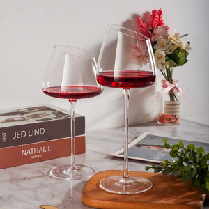 Gobelet à vin rouge en cristal sans plomb à bord incliné, verre ultra transparent pour <span class=keywords><strong>la</strong></span> maison, le bar, le restaurant, vente en gros - Product Image 4
