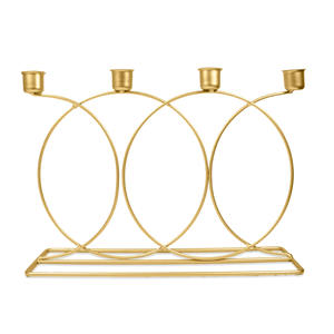 Support de bougeoir élégant de couleur dorée parfait pour la décoration de mariage et de fête disponible en différentes tailles - Product Image 1