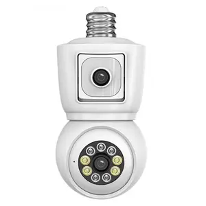 Full Color Night Vision 1080P CCTV Camera Two Way Talk Auto Tracking Security Cam PTZ WiFi Light bulb Camera with E27 Socket