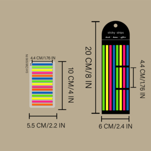 Juego de notas transparentes con índice de PET, 160 + 300 hojas, tira de pegatinas fluorescentes rectangulares pequeñas, suministros para oficina y escuela, papelería - Product Image 2